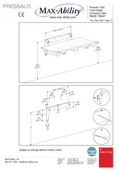 Max-Ability Pressalit 1000 R8406 Operation And Maintenance Manual