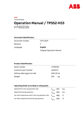 ABB HT602191 Operation Manual