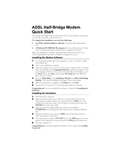 Zoom ADSL X2 Quick Start Manual