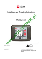 Muller Elektronik TANK-Control II Installation And Operating Instructions Manual