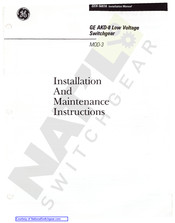 GE AKD-8 Installation And Maintenance Instructions Manual