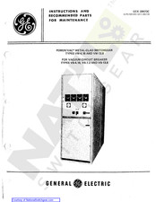 GE Power/Vac VM-4.16 Instructions And Recommended Parts For Maintenance