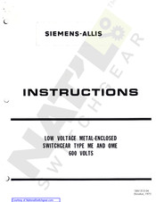 Siemens-Allis OME-4 Instructions Manual