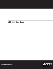 Ross ACO-2200 User Manual