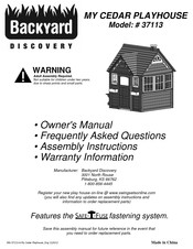 Backyard Discovery 37113 Owner's Manual, Frequently Asked Questions, Assembly Instructions, Warranty Information