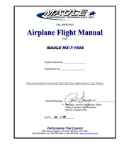 Maule MX-7-180A Airplane Flight Manual