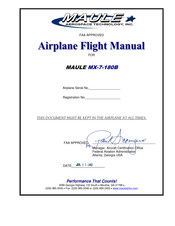 Maule MX-7-180B Airplane Flight Manual