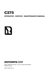 Rayco C275 Operator, Service, Maintenance Manual
