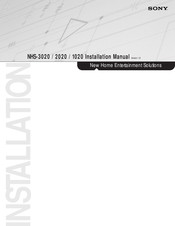 Sony NHS-2020 Installation Manual