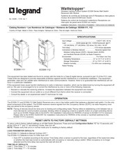 LEGRAND Wattstopper EOSW-112 Manual