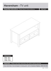 unbranded Haversham 166/7947 Assembly Instructions Manual