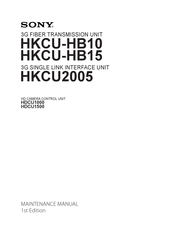 Sony HDCU1500 Maintenance Manual