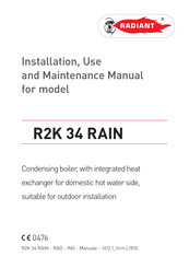 Radiant R2K 34 RAIN Installation, Use And Maintenance Manual