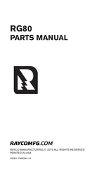 Rayco RG80 2019 Parts Manual