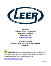 Leer REACH-IN STORAGE Series Installation, Operation And Service Manual