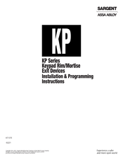Assa Abloy Sargent KP Series Installation & Programming Instructions