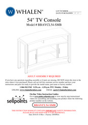 Whalen TV Console BBAVCL54-SMB Manual
