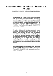 RESEARCH MACHINES LINK 480Z User Manual
