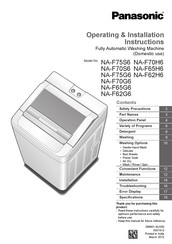 Panasonic NA-F70H6 Operating & Installation Instructions Manual