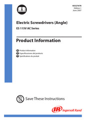 Ingersoll-Rand ES60T2S3 Product Information
