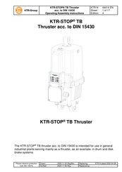 KTR-Group KTR-STOP TB Thuster Operating & Assembly Instructions