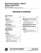 S&C Mark VI Instructions For Installation Manual