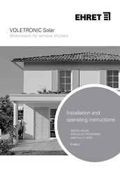 EHRET Voletronic Solar Installation And Operating Instructions Manual
