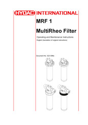 Hydac International MRF 1 Operating And Maintenance Instructions Manual