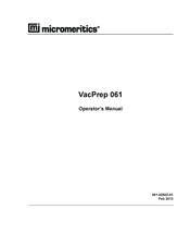 Micromeritics VacPrep 061 Operator's Manual