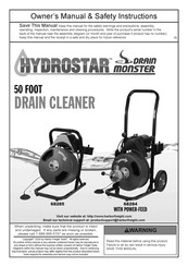 Harbor Freight Tools Hydrostar Drain Monster Owner's Manual & Safety Instructions