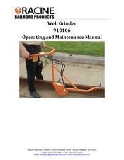 Racine Railroad Products 910106 Operating And Maintenance Manual