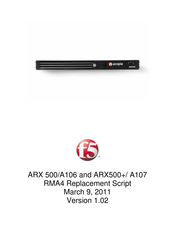 F5 Acopia ARX 500/A106 Manual