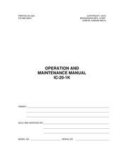 Broderson IC-20-1K Operation And Maintenance Manual