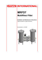HYDAC International MRFD7 Installation And Maintenance Instructions Manual