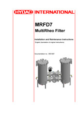 Hydac International MRFD7 Installation And Maintenance Instructions Manual