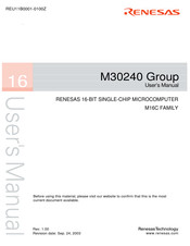 Renesas M30240M6-FP Series User Manual
