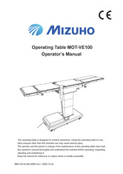 Mizuho MOT-VE100 Operator's Manual