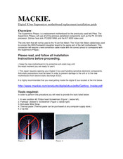 Mackie DIGITAL XBUS - SOFTWARE Replacement Installation Manual