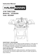 Haussmann 89335001 Instruction Manual