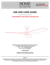 Home Decorators Collection CANTERBURY SW17B2L BN Use And Care Manual