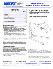morse Hydra-Lift 400A-96 Operator's Manual