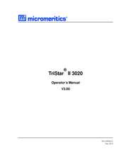 Micromeritics TriStar II 3020 Operator's Manual