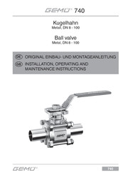 GEM 740 Installation, Operating And Maintenance Instructions