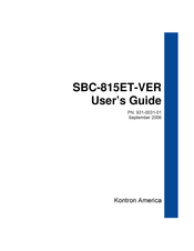 Kontron SBC-815ET-VER User Manual