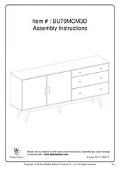 Walker Edison BU70MCM3D Assembly Instructions Manual