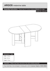 Argos 06006156 Assembly Instructions Manual
