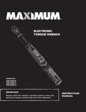 Maximum 058-0322-8 Instruction Manual