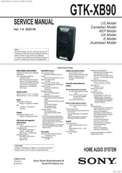 Sony GTK-XB90 Service Manual