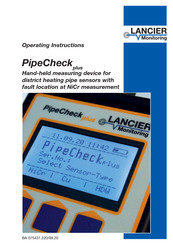 LANCIER Monitoring PipeCheck plus Operating Instructions Manual