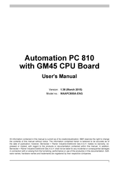 B&R Automation PC 810 User Manual